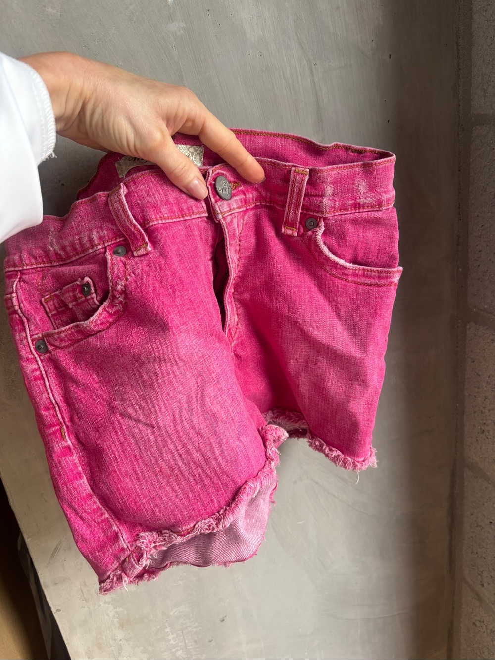 Women’s Hot Pink/Red Denim Cutoff Shorts